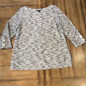 Talbots Boxy 3/4 Sleeve Sweater Top, Large, Nautical Spring Sailing Casual